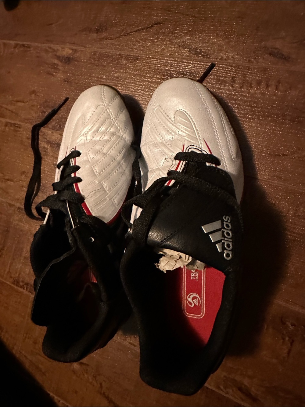 adidas Black, White & Red Indoor Soccer Sneakers